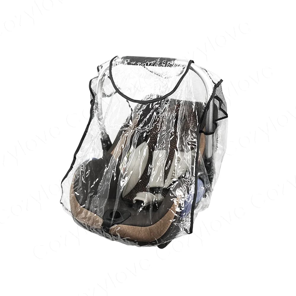 Housse de pluie universelle pour poussette |   Pare-soleil transparent imperméable et coupe-vent pou