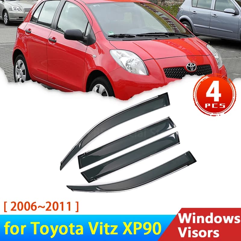 Pare-vent pour Toyota Vitz XP90 Yadditif 90 2008 2007 2006 ~ 2011, accessoires, déflecteurs noirs, p
