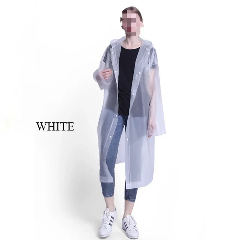 Poncho de pluie réutilisable pour adultes, 1 pièce, avec capuche et cordon de serrage, imperméable d