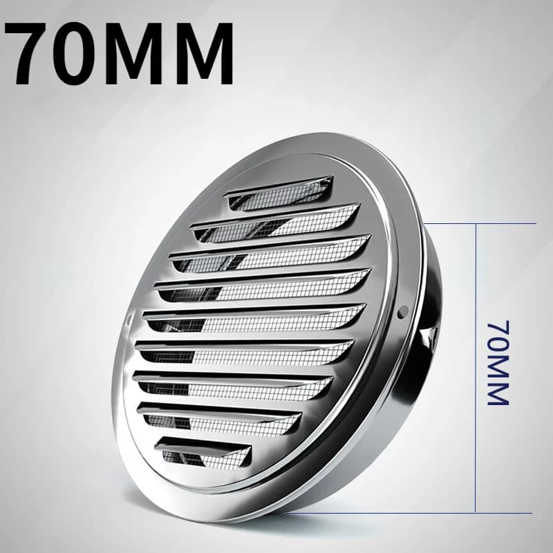 Grille de Ventilation Murale Extérieure en Acier Inoxydable, Bouchon de Conduit Rond, 70-200mm, Couv