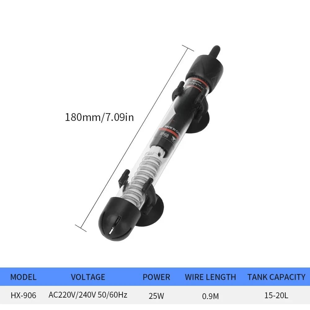Chauffe-eau d'aquarium réglable 25W-300W, température constante automatique, barre chauffante pour a