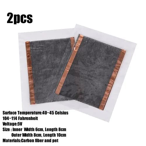 Coussin chauffant pour vêtements USB, température réglable à 3 vitesses, 5 en 1, feuille chauffante 