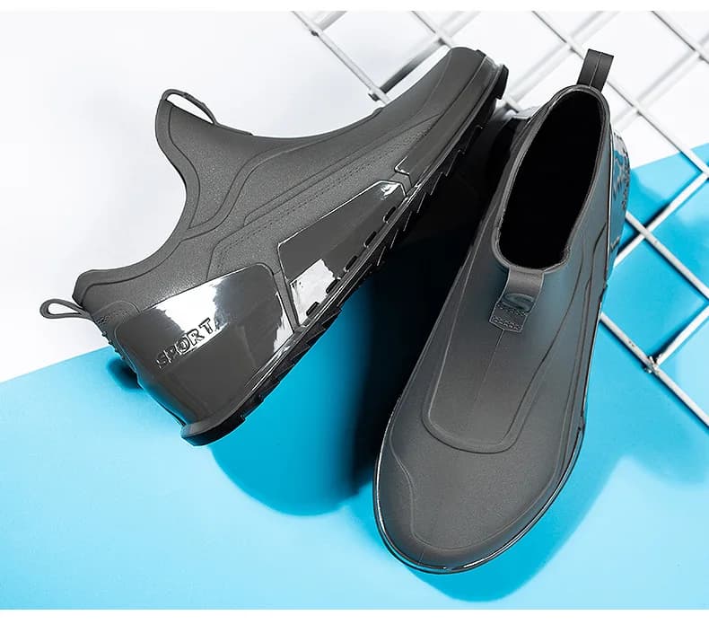Nouvelles bottes de pluie tendance pour hommes, bottes de pluie courtes antidérapantes, chaussures e
