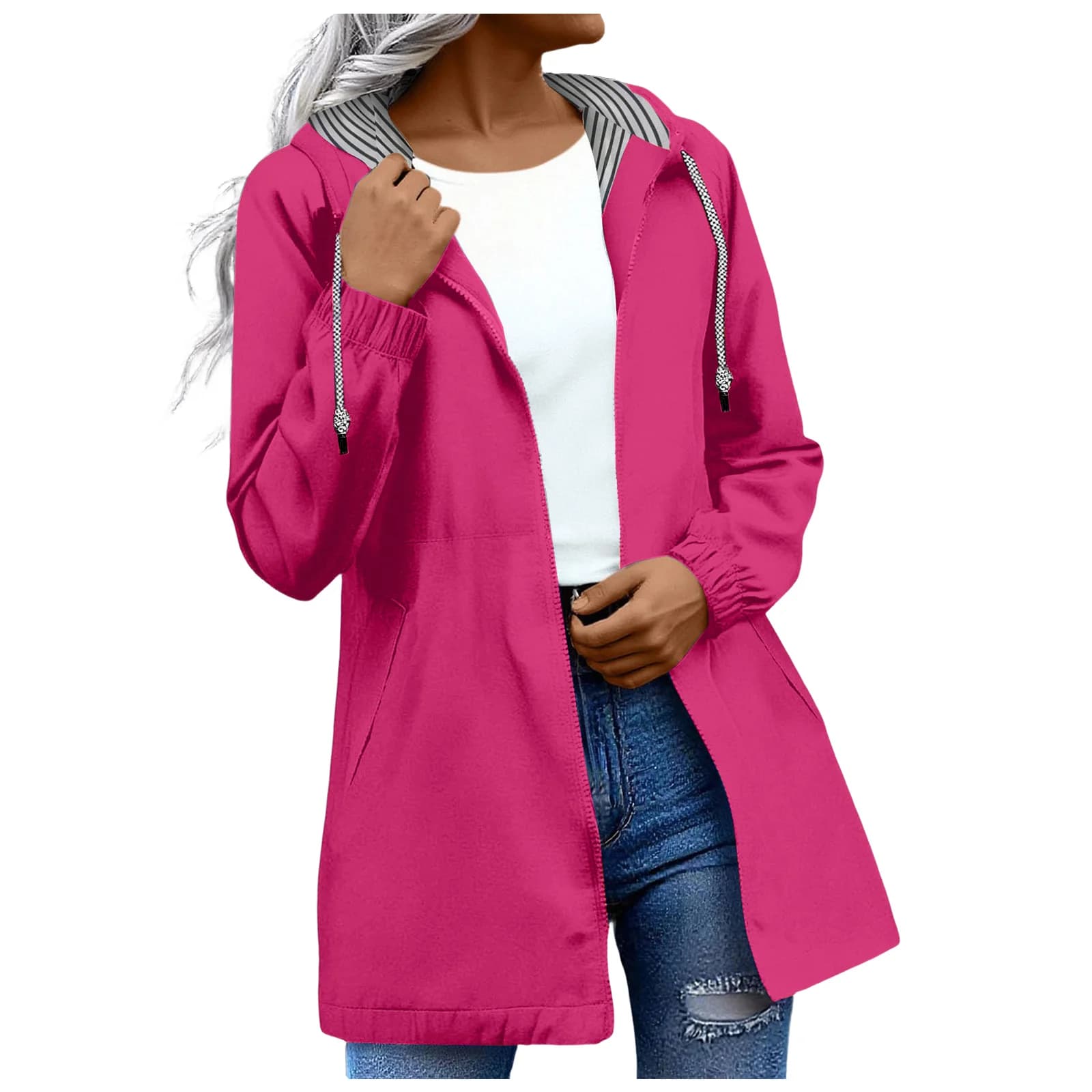 Veste de pluie respirante pour femme, coupe-vent léger, veste d'été, veste de randonnée en plein air