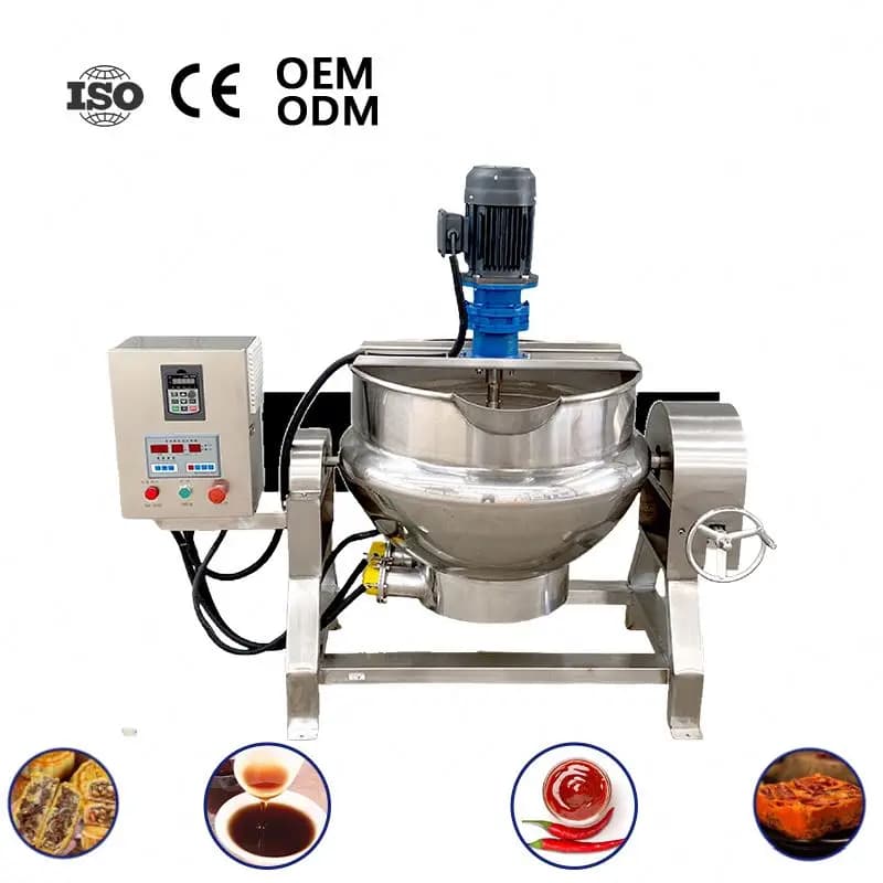 Marmite de Cuisson Industrielle 100L/200L/300L/400L/500L/800L/1000L, Marmite à Double Enveloppe Mult
