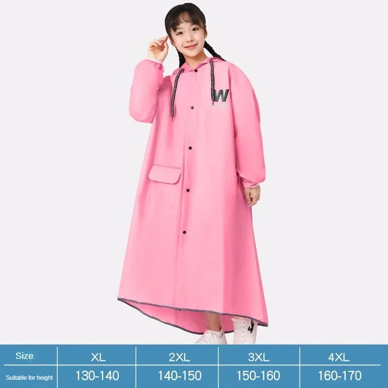 Poncho Imperméable Long pour Femme, Manteau de Pluie pour Garçons et Bol, Imperméables pour Enfants, Étudiants avec Sacs à Dos