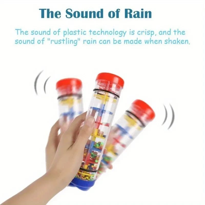 1 pièce Rain Stick Rainmaker, tube sonore à agiter à la main avec clochettes, instrument de percussion Orff pour la stimulation sonore sensorielle