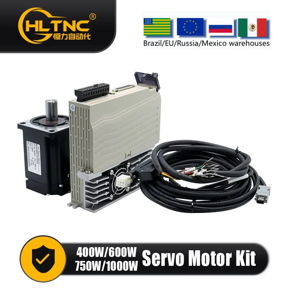 Ventes Flash : Servomoteur 400W 600W 750W 1000W avec Driver et Encodeur Absolu 17 bits, AC110V/220V, 1.27Nm-3.8Nm (543oz/in) pour Graveur CNC