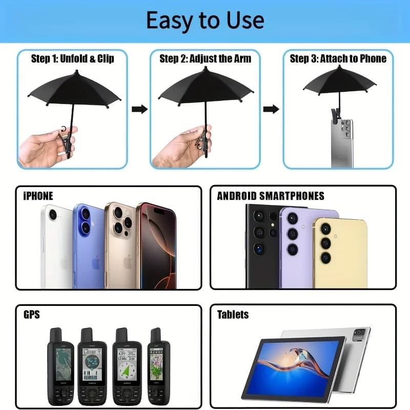 Pare-soleil flexible pour téléphone