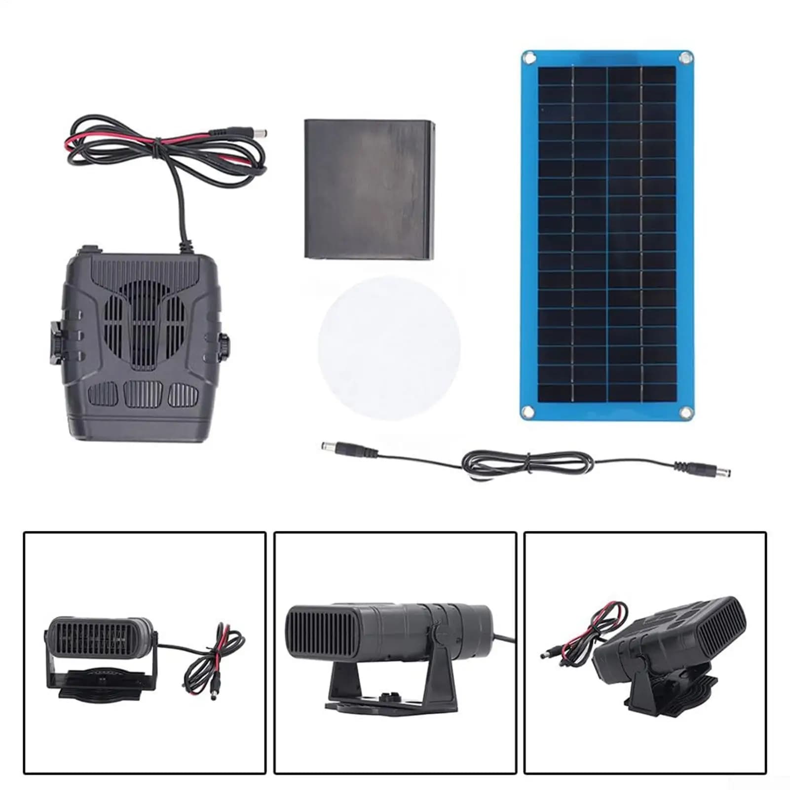 Réchauffeur de panneau solaire unique 30W, chargeur de panneau solaire de voiture avec chauffage, Kit d'énergie solaire pour le séchage et le chauffage, désembueur de pare-brise