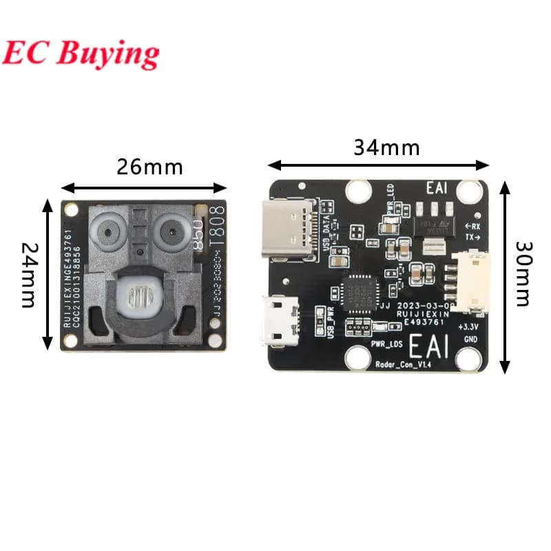 EAI YDLIDAR GS2 ligne à semi-conducteurs Lidar capteur de portée Module Radar Laser 28Hz 300MM 100 °   Évitement d'obstacles de balayeuse à balayage