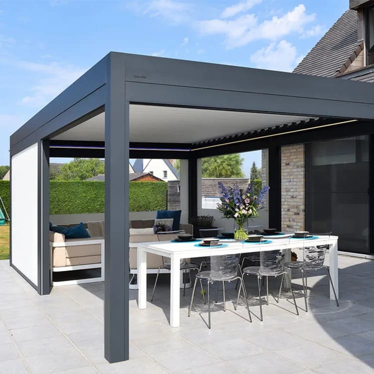 Pergola et gazébo modernes d'extérieur en aluminium à vendre bioclimatique étanche électrique