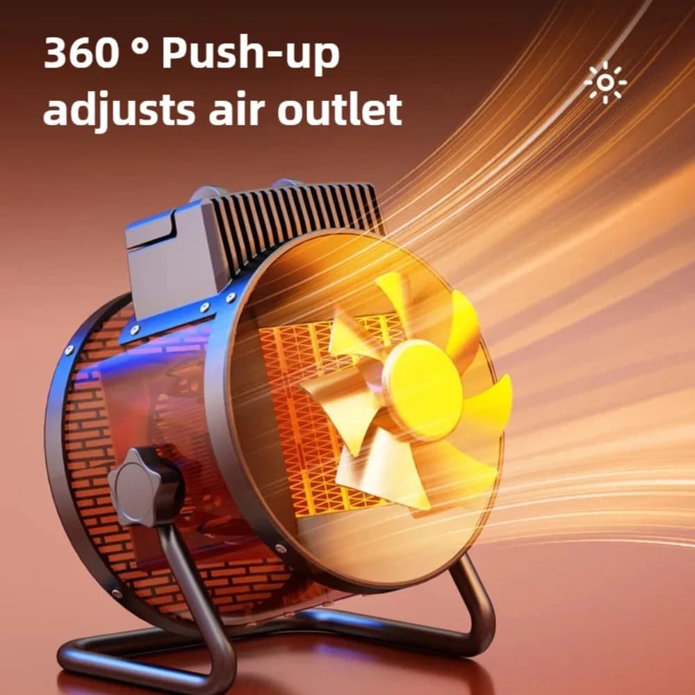 Chauffage électrique industriel portable avec thermostat, chauffage d'air pour usage intérieur, chauffage rapide, réglage à 3 vitesses, protection contre la surchauffe