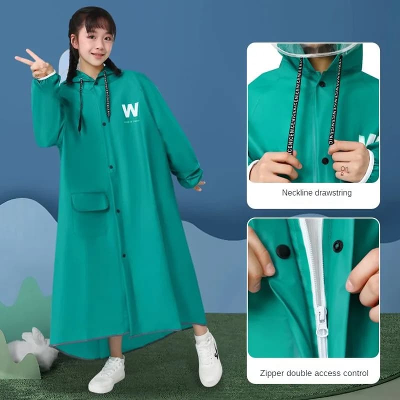 Poncho Imperméable Long pour Femme, Manteau de Pluie pour Garçons et Bol, Imperméables pour Enfants, Étudiants avec Sacs à Dos