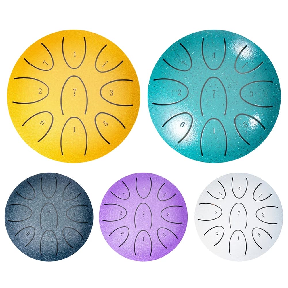 Tambour de pluie Portable de 4 pouces, tambour éthéré à 9 notes avec maillet de tambour, tambour Chakra d'extérieur pour accessoires de Percussion