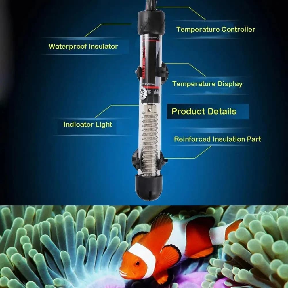 Chauffe-eau d'aquarium réglable 25W-300W, température constante automatique, barre chauffante pour aquarium, thermostat submersible pour aquarium