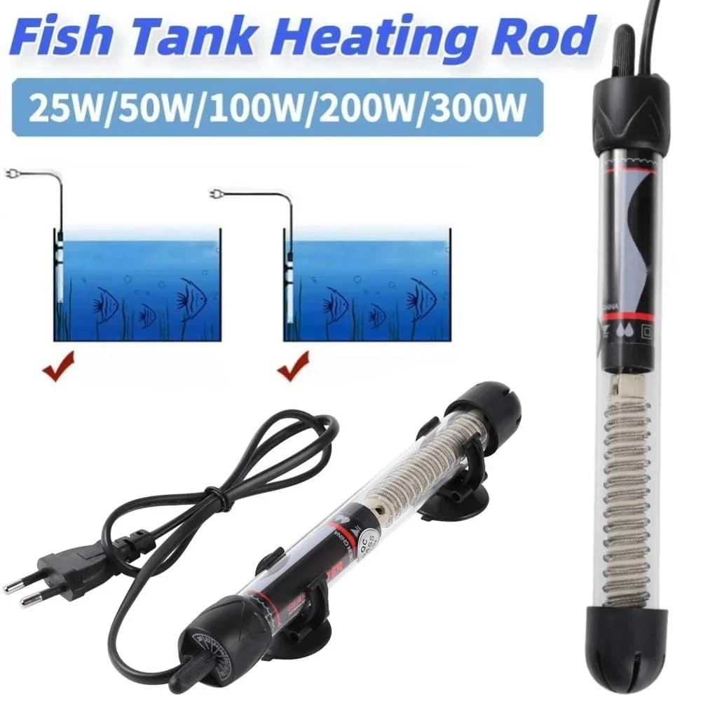 Chauffe-eau d'aquarium réglable 25W-300W, température constante automatique, barre chauffante pour aquarium, thermostat submersible pour aquarium