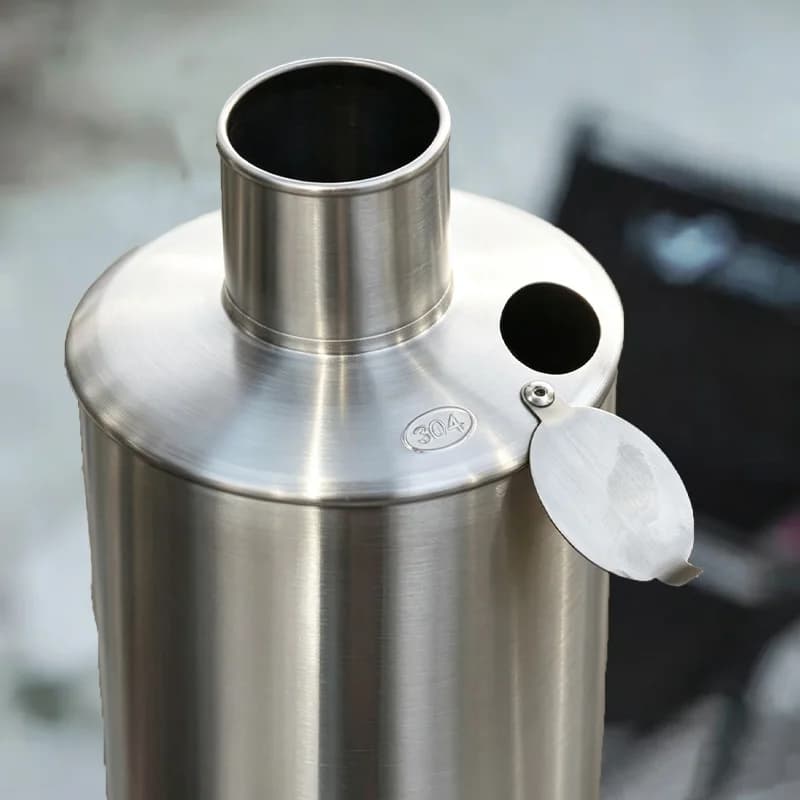 Chaudière à foyer, chauffe-eau de camping en acier inoxydable 304 pour poêle à bois, poêle de tente pour tuyau de 60 mm