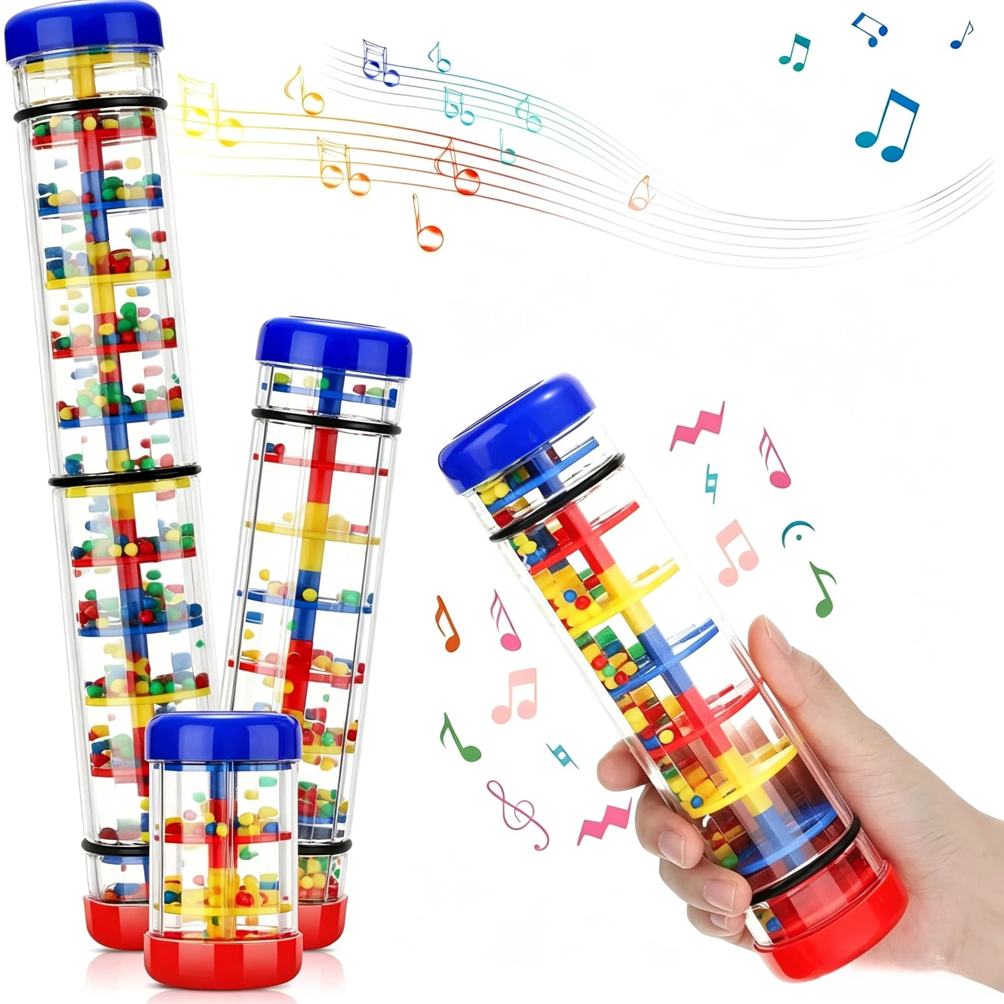1 pièce Rain Stick Rainmaker, tube sonore à agiter à la main avec clochettes, instrument de percussion Orff pour la stimulation sonore sensorielle