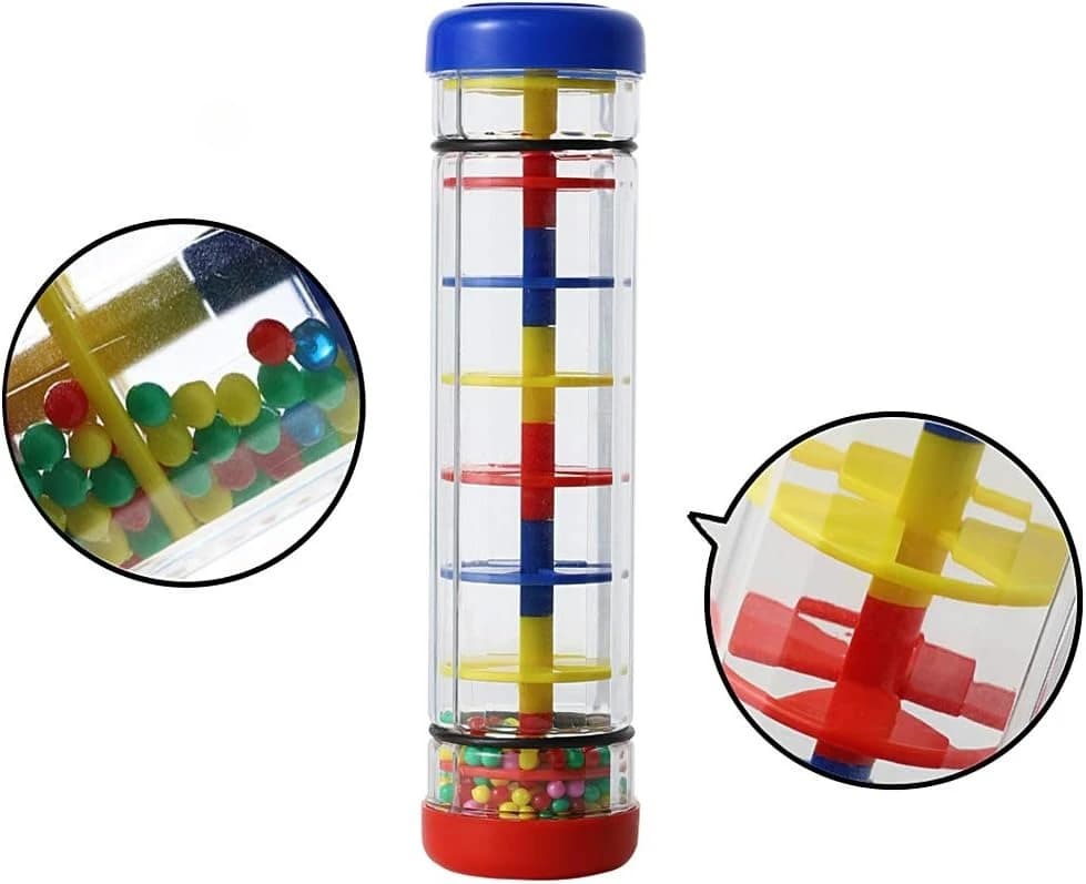 1 pièce Rain Stick Rainmaker, tube sonore à agiter à la main avec clochettes, instrument de percussion Orff pour la stimulation sonore sensorielle