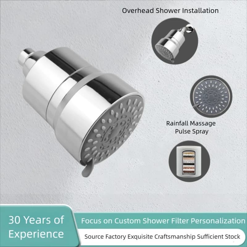 Pommeau de douche à 3 modes de pulvérisation réglables, haute pression, grand débit, portable, pour la maison, l'hôtel, la salle de bain