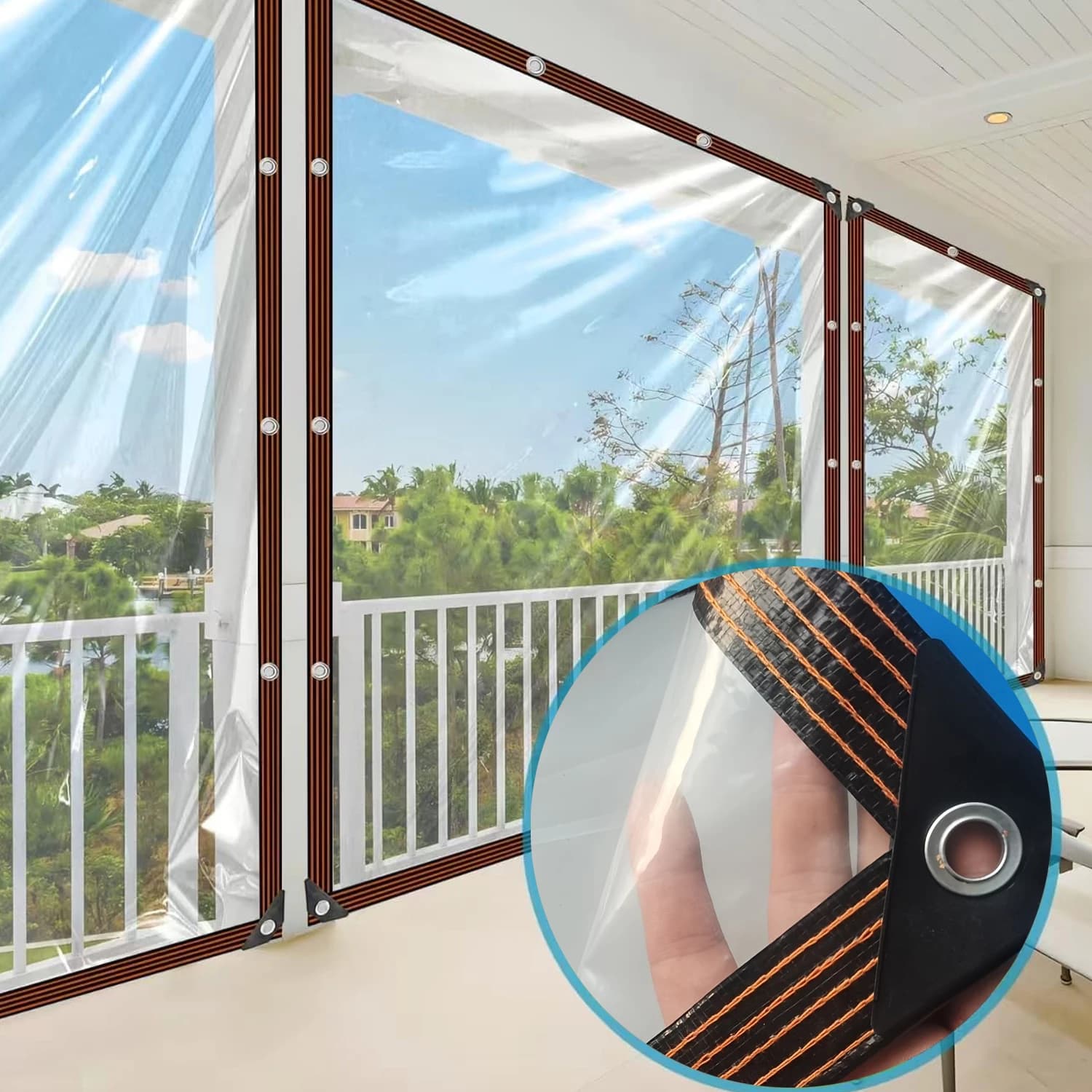 Bâche transparente épaisse et imperméable pour pergola et gazebo