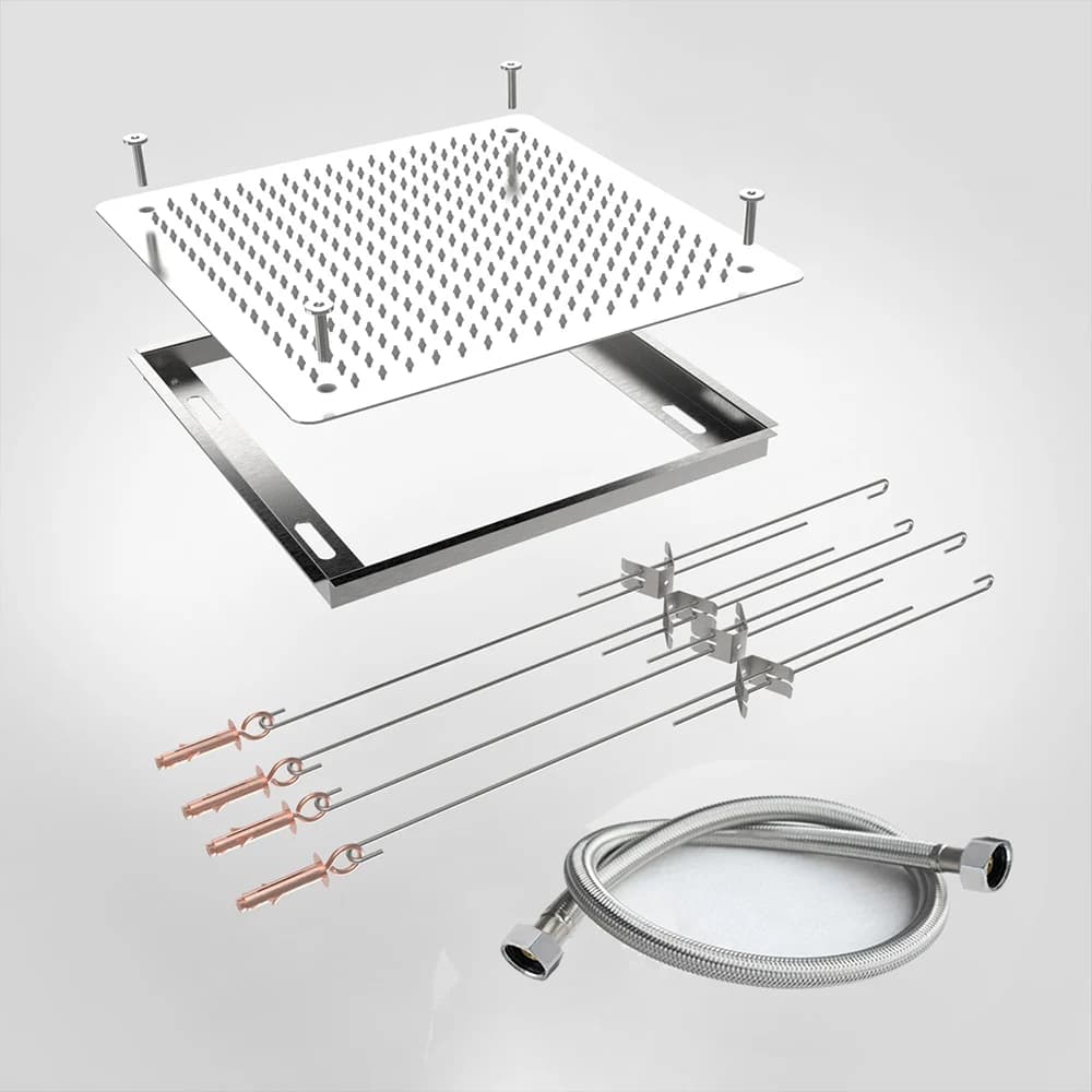 Relextime Pommeau de douche de plafond de luxe moderne carré dissimulé 500 mm en acier inoxydable SUS304 pour salle de bain