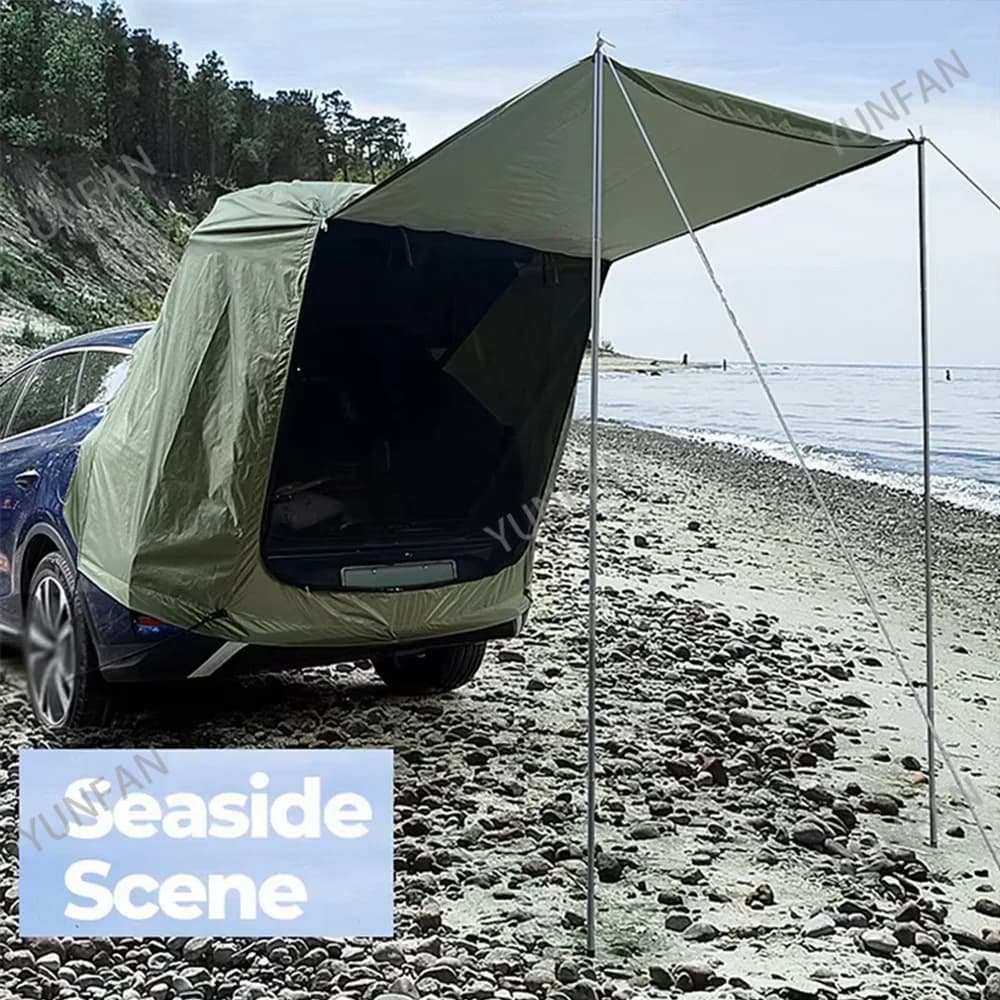 Tente d'extension arrière de voiture avec auvent de protection solaire et pluie
