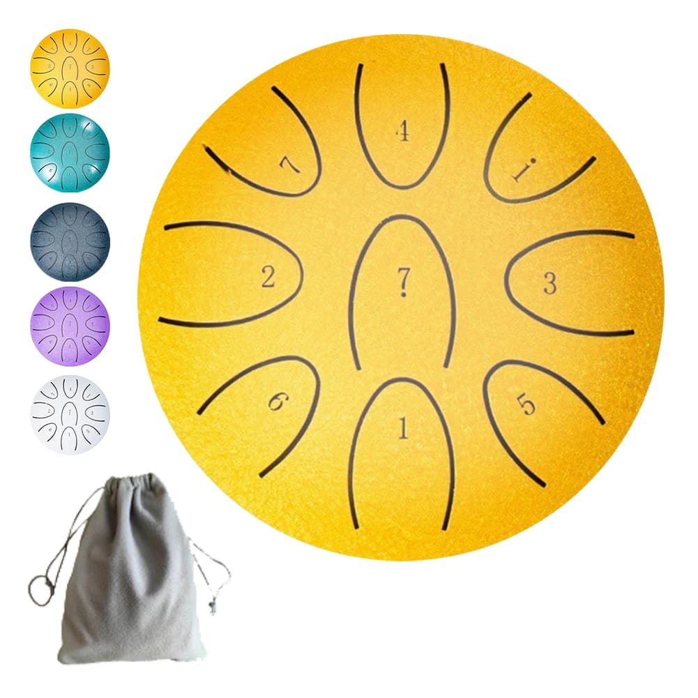 Tambour de pluie Portable de 4 pouces, tambour éthéré à 9 notes avec maillet de tambour, tambour Chakra d'extérieur pour accessoires de Percussion