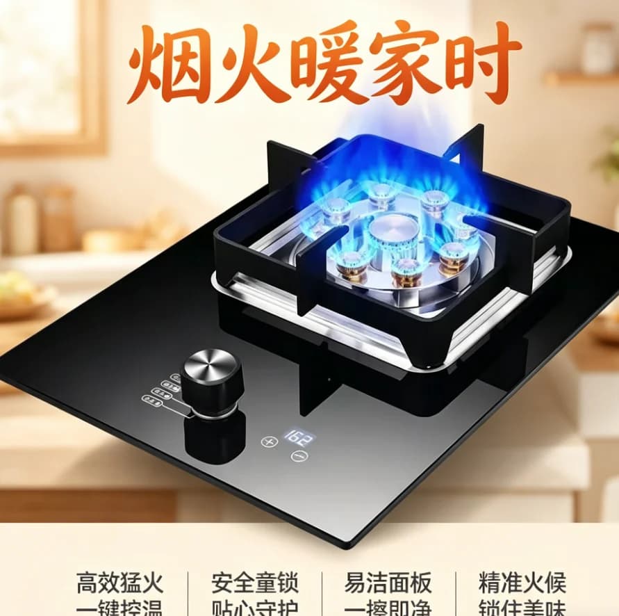 Cuisinière à gaz Haotaitai, brûleur unique, haute puissance, pour usage domestique, table, GPL, gaz naturel, nouvelle, entièrement en cuivre LYH