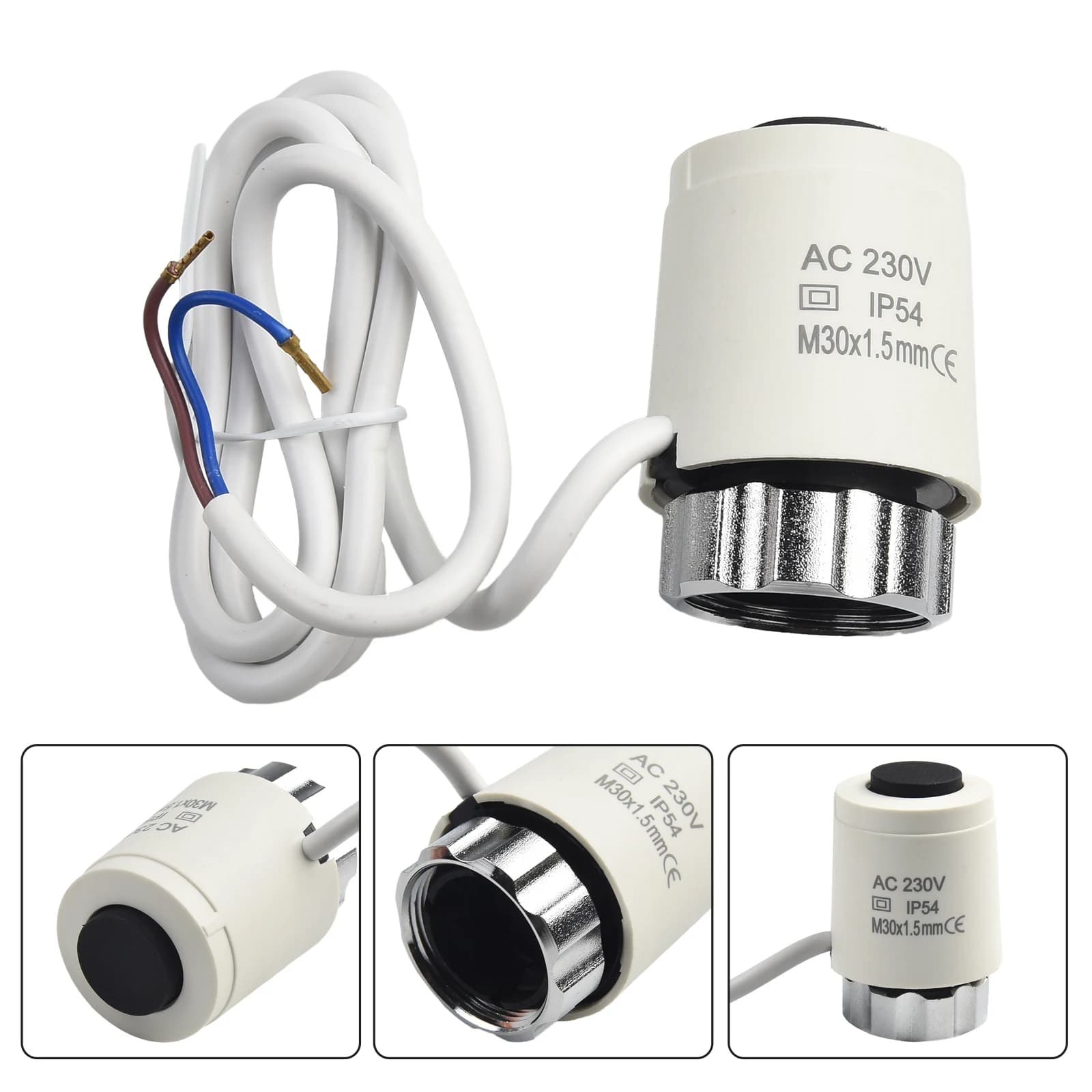Actionneur de chauffage au sol 230v, actionneur thermique électrique, radiateur 50Hz 2w 110N IP54 pour vanne d'expansion domestique de chauffage électrique