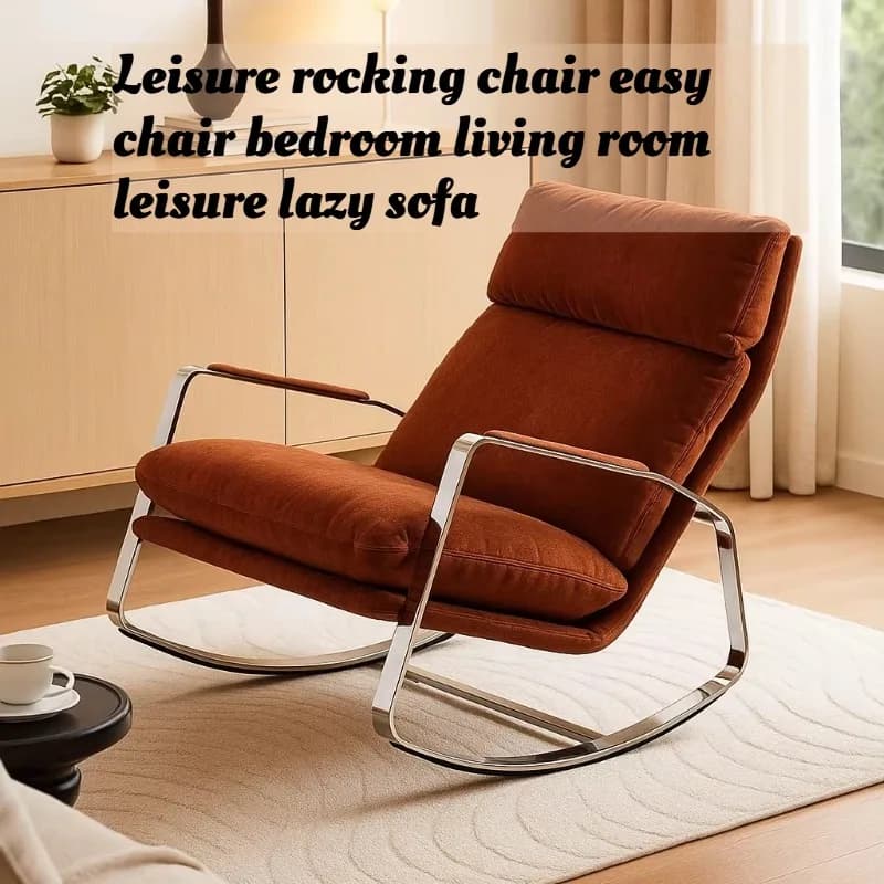 Fauteuil à bascule confortable pour chambre et salon, design nordique moderne Bauhaus, fauteuil d'appoint pour la maison et l'appartement
