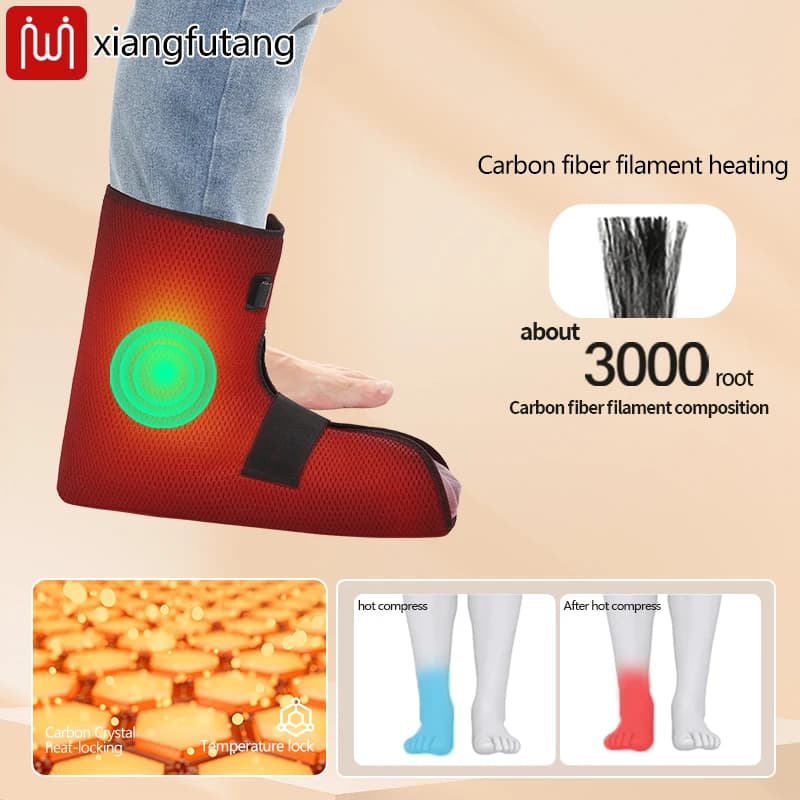 Coussin chauffant pour les pieds, Massage par vibrations, 3 niveaux de température, chauffe-cheville électrique chauffant pour la relaxation et le soutien des pieds