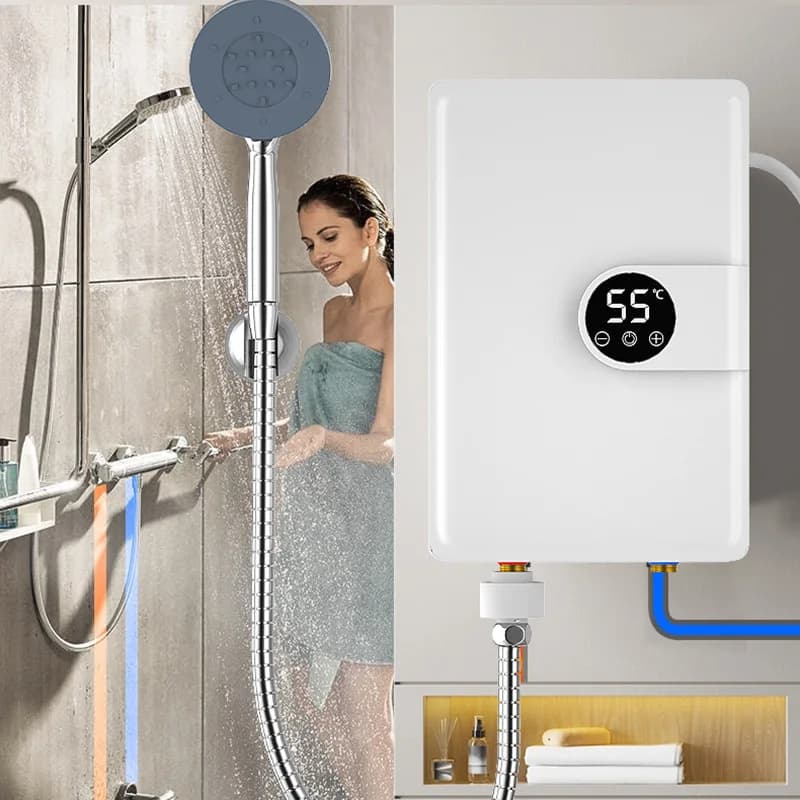 Chauffe-eau électrique à onduleur intelligent chauffe-eau instantané douche à chauffage rapide chauffe-eau à chauffage instantané commandes tactiles LED