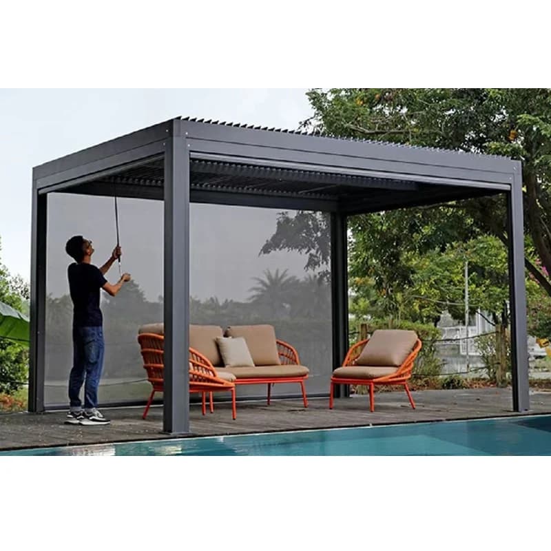 Pergola bioclimatique en aluminium 10x10 pieds