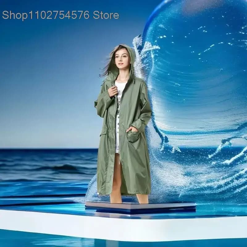 Poncho imperméable à capuche léger pour hommes et femmes, veste coupe-vent, manteau respirant avec fermeture éclair, vêtements de pluie, vêtements d'extérieur