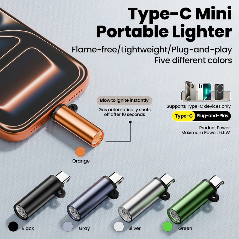 Mini allume-cigare de Type C, coup d'allumage, arrêt automatique, sécurité extérieure, USB C, adaptateur allume-cigare Mobile pour iPhone 17