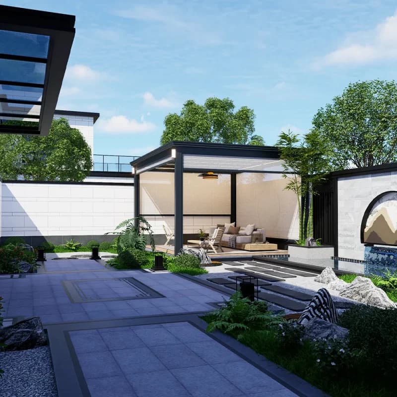 Pergola bioclimatique motorisée en aluminium 3x3 4x6m