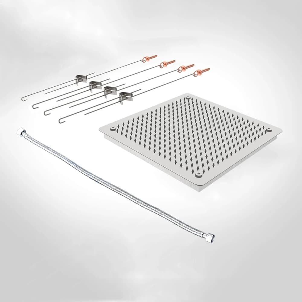 Relextime Pommeau de douche de plafond de luxe moderne carré dissimulé 500 mm en acier inoxydable SUS304 pour salle de bain