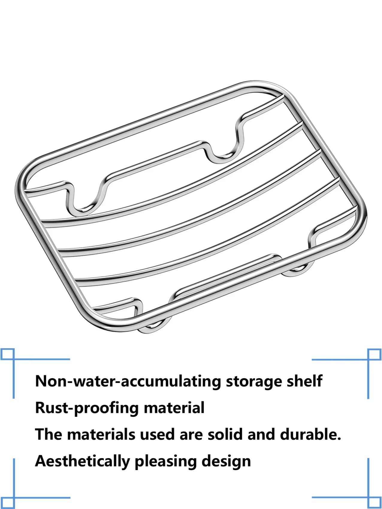 Étagère de rangement étanche pour salle de bain et cuisine, en acier inoxydable (anti-rouille), auto-drainante.