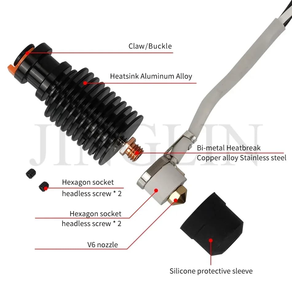 Pour imprimante 3D E3D V6 Voron 2.4, tête d'impression à noyau chauffant en céramique, Hotend Volcano 24V 50W 60W pour Voron Prusa MK3S Ender 3