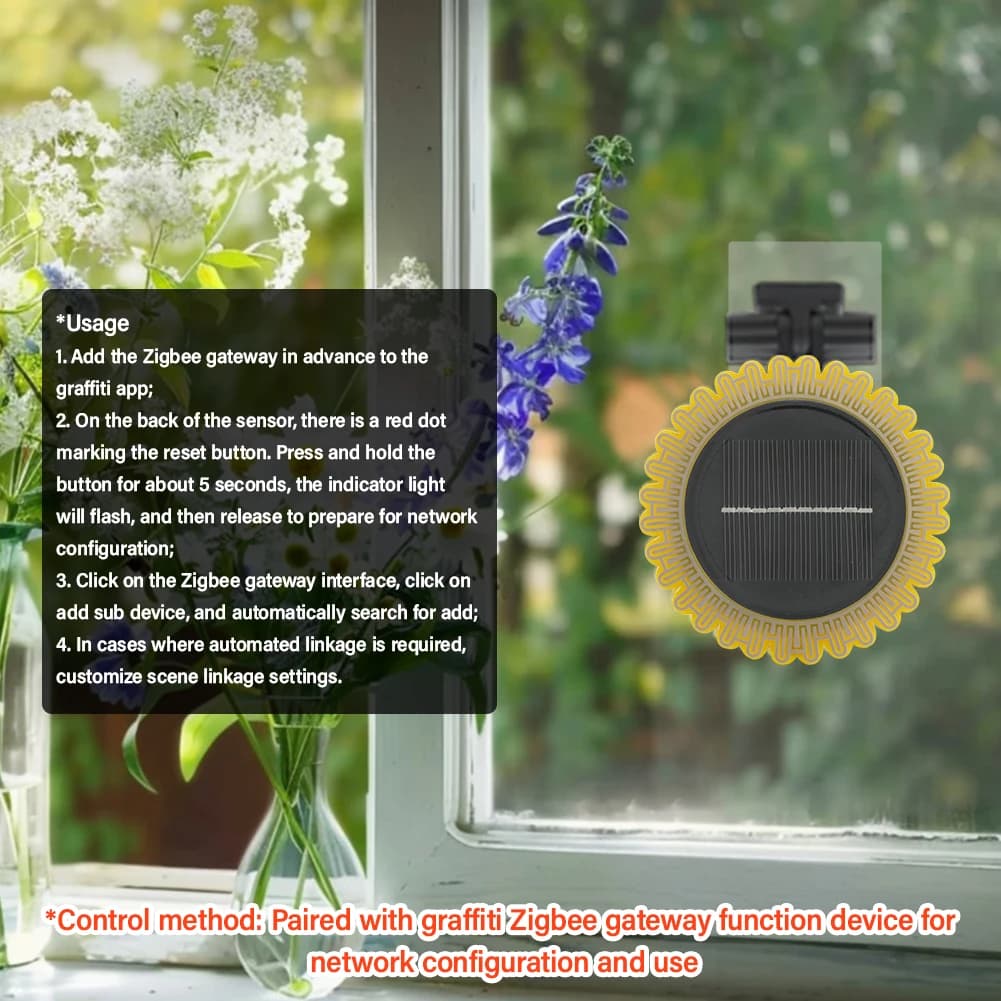 Tuya Zigbee-Capteur de lumière solaire et d'eau de pluie