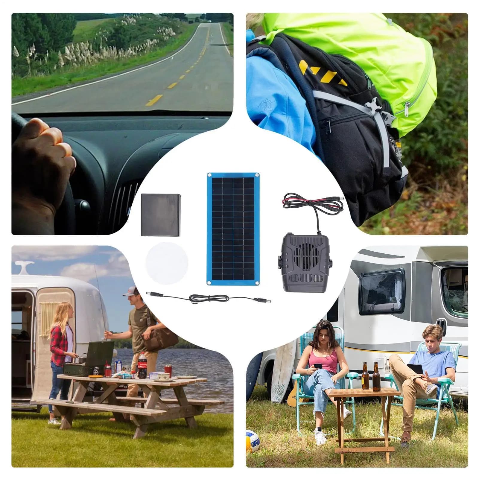 Réchauffeur de panneau solaire unique 30W, chargeur de panneau solaire de voiture avec chauffage, Kit d'énergie solaire pour le séchage et le chauffage, désembueur de pare-brise