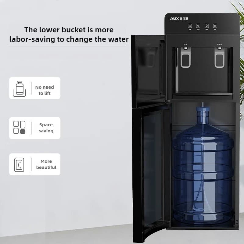 Distributeur d'eau 220 V pour usage domestique, chauffage rapide vertical, seau d'eau monté en bas, modèles chauds et froids, modèles chauds