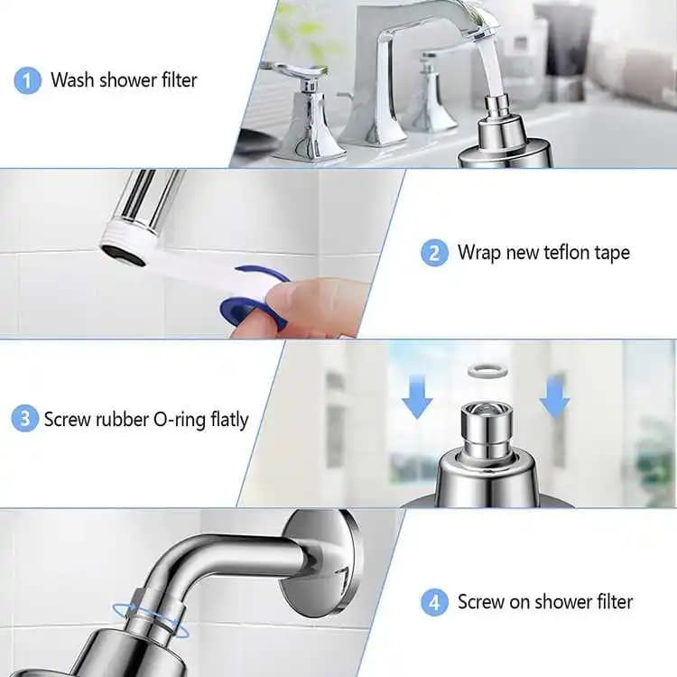 Pommeau de douche à 3 modes de pulvérisation réglables, haute pression, grand débit, portable, pour la maison, l'hôtel, la salle de bain