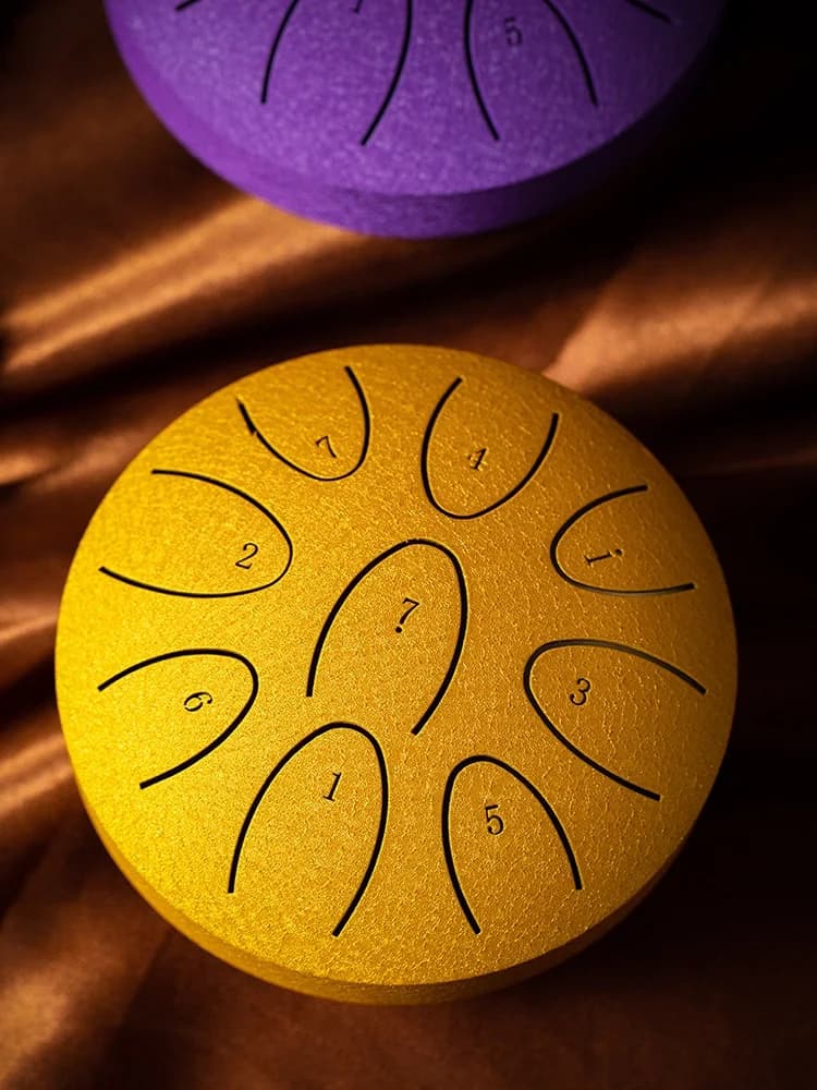 Tambour de pluie Portable de 4 pouces, tambour éthéré à 9 notes avec maillet de tambour, tambour Chakra d'extérieur pour accessoires de Percussion