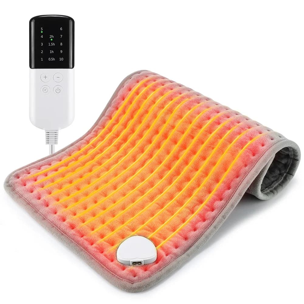 Coussin chauffant électrique 30x60cm, couverture chauffante multifonctionnelle, 9 et 10 niveaux de température, chauffe-dos pour le corps, pour le bureau et la maison