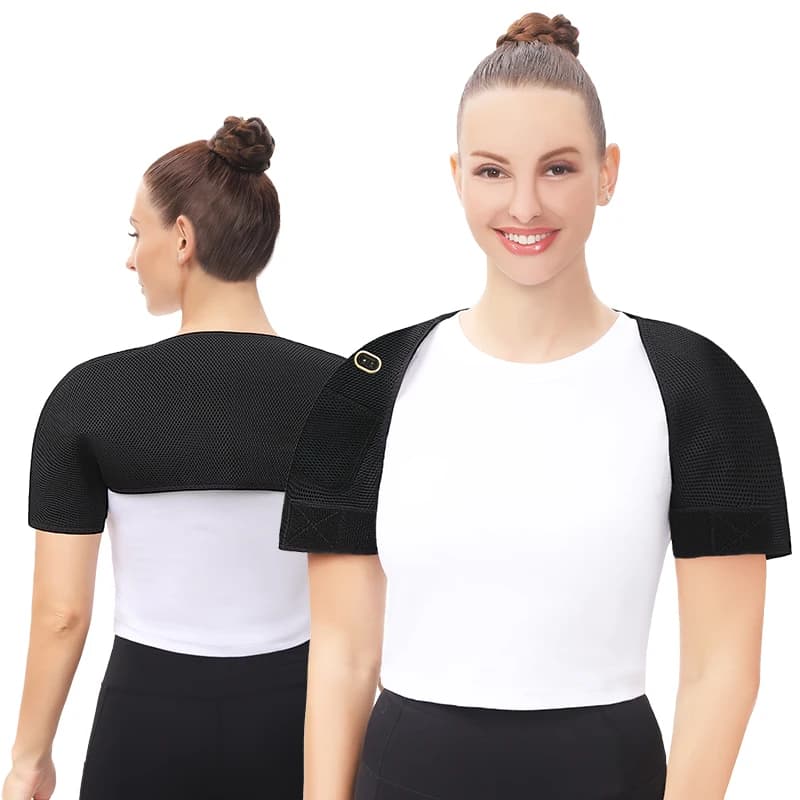 Support d'épaule chauffant massant à 3 vitesses avec chaleur et vibrations pour soulager les douleurs musculaires et l'arthrite, aide à la récupération sportive, idéal pour les amateurs de fitness et 