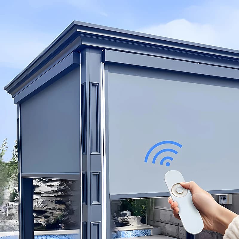 Pare-soleil à rouleau résistant au vent pour la maison : extérieur imperméable