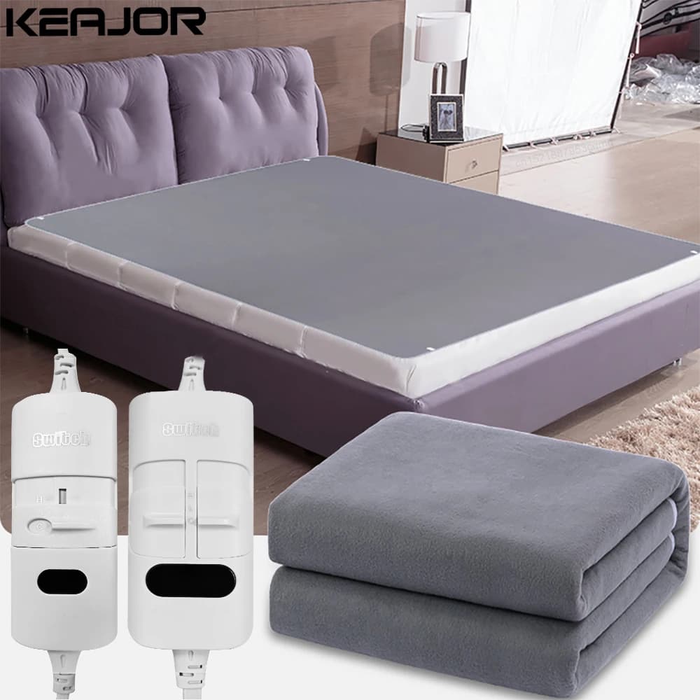 Couverture Chauffante Électrique 220V, Couverture Chauffante Électrique Plus Épaisse avec Thermostat Automatique, Chauffe-Corps, Matelas Thermique pour Chambre, Couverture Chauffante